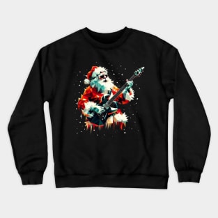 Christmas Santa Rockstar Guitar Crewneck Sweatshirt